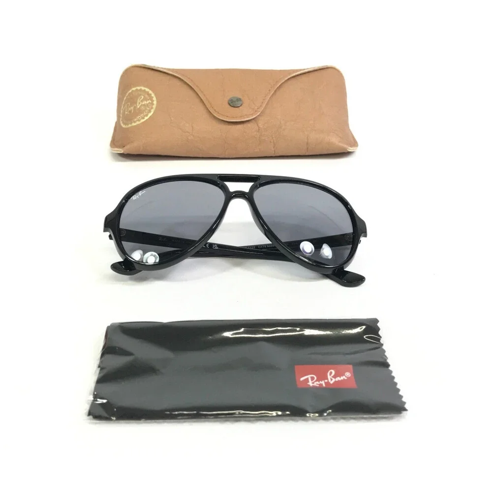 Ray-Ban Sunglasses RB4125 CATS 5000 601/R5 Polished Black Frames w/ Gray Lenses
